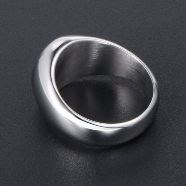 Unisex Round Flat Steel Ring Personality Fashion Glossy Ring for Men & Women (9)