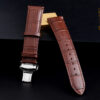 Leather Wristwatch Bands Black Brown Replacement Watch Strap with Buckle 18-24MM (5)